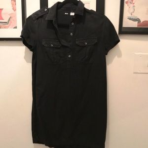 Causal Black Shirt Dress